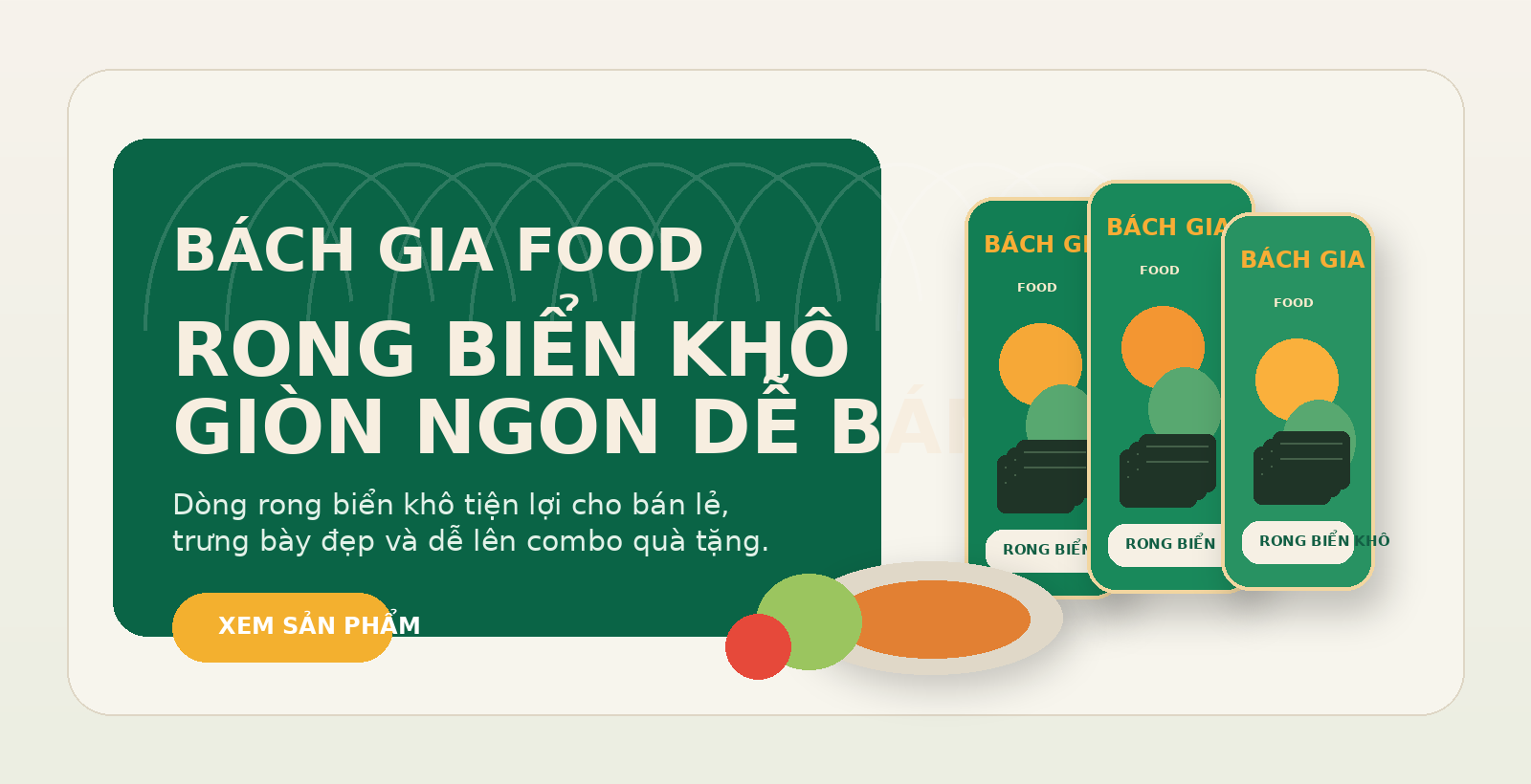 Khu vực trưng bày sản phẩm Bách Gia Food