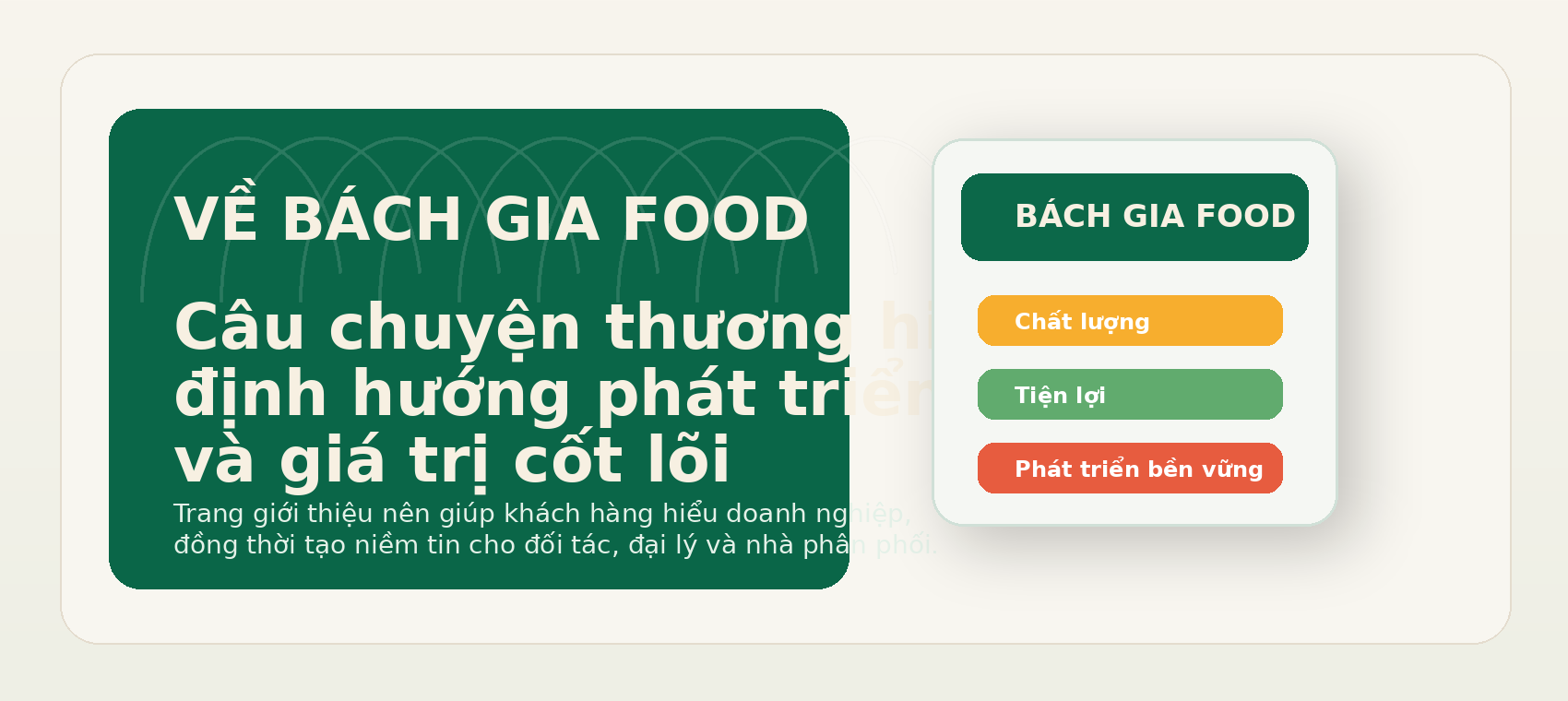 Không gian giới thiệu doanh nghiệp Bách Gia Food